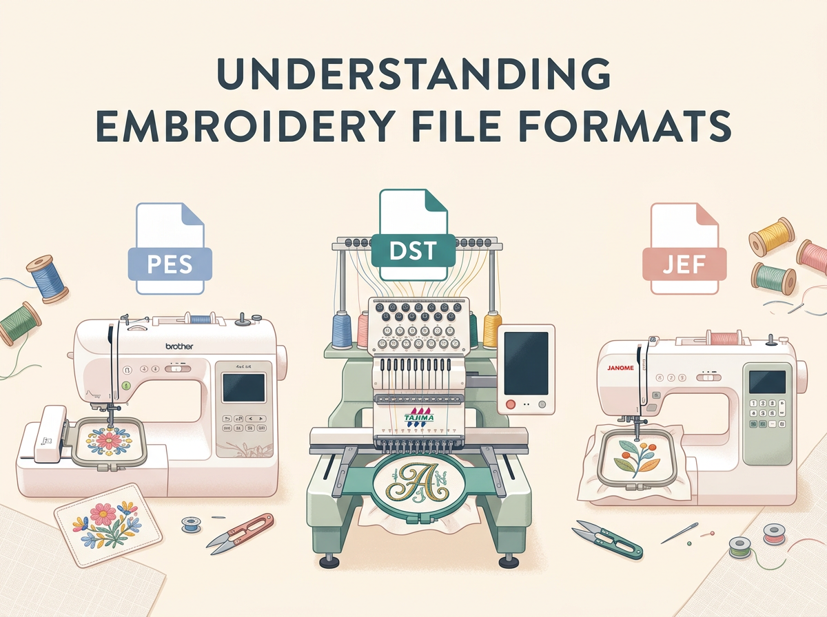 PES vs DST vs JEF: Which Embroidery File Format Do You Need?
