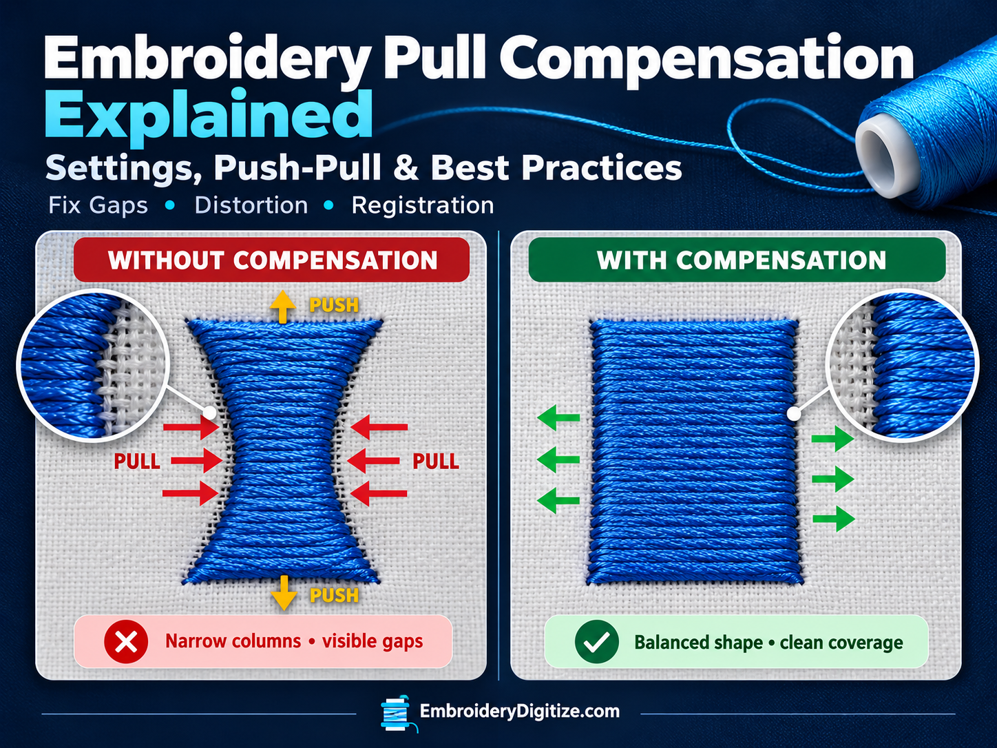 Embroidery Pull Compensation Explained: Settings, Push-Pull & Best Practices